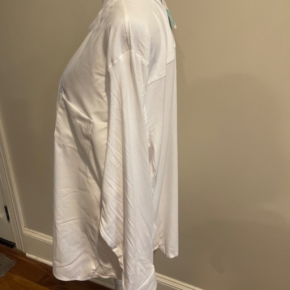 Professional & perfect Calvin Klein white plus size blouse with pocket. New/tags - Picture 3 of 6